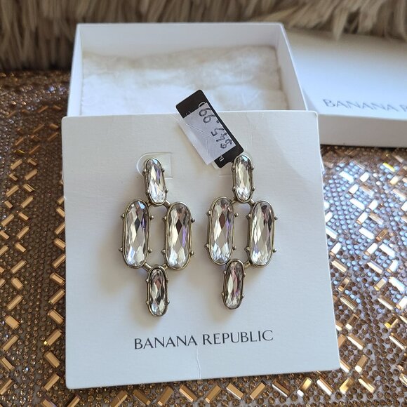 Banana Republic Jewelry - Banana Republic Rhinestone Drop Earrings - PRICE DROP